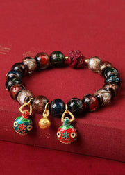 Vintage Glazed Multicolored Treasure Swallowing Beast Bracelet