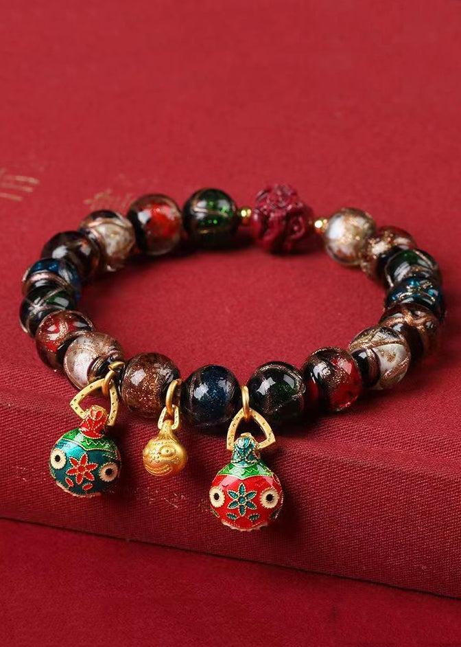 Vintage Glazed Multicolored Treasure Swallowing Beast Bracelet