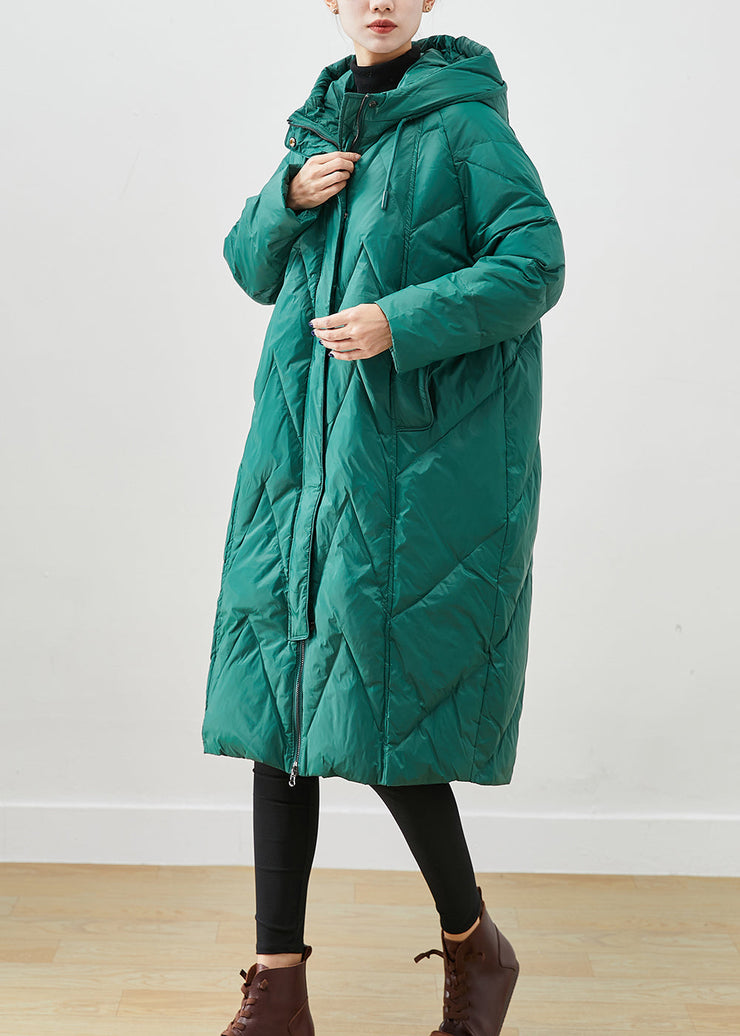 Vintage Green Oversized Thick Fine Cotton Filled Puffers Jackets Winter