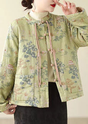 Vintage Pink Tasseled Embroideried Pockets Fine Cotton Filled Jacket Winter