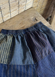 Vintage Print Patchwork Plaid Old Beam Pants Summer