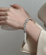 Vintage Silk Hand Woven Fried Dough Twist Tassel Charm Bracelet
