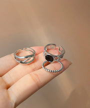 Vintage Silk Metal Three Piece Set Rings