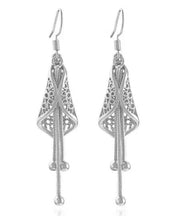 Vintage Silk Sterling Silver Aeolian Bells Tassel Drop Earrings