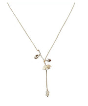 Vogue Gold Sterling Silver Rose Flower Lariat Necklace