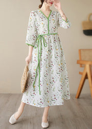 Vogue Green Print Patchwork Party Long Dress Summer