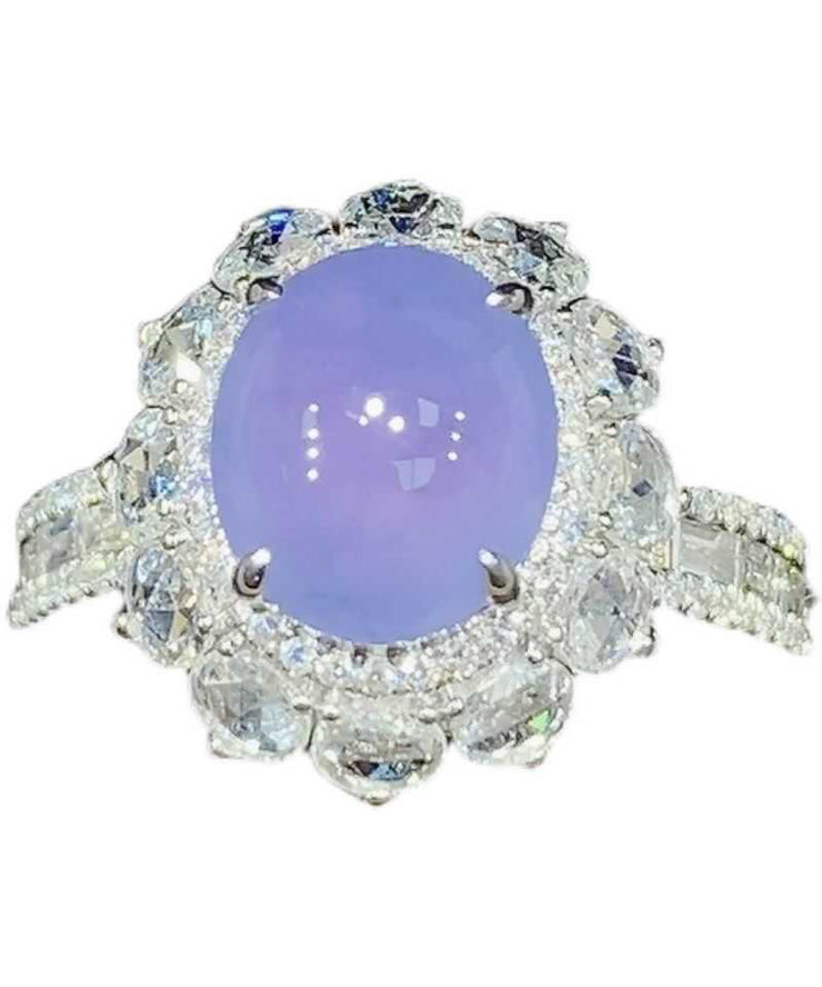 Vogue Purple Alloy Zircon Gem Stone Rings