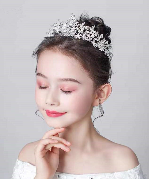 Vogue Silk Alloy Crystal Zircon Hollow Out Girl Crown
