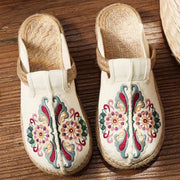 2022 Linen Floral Shoes flip flop Flats