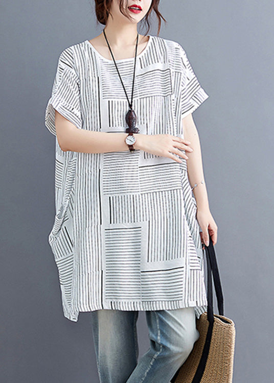 White O-Neck Cozy Linen Top Summer