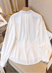 White Oversized Cotton Blouses Scarves Spring