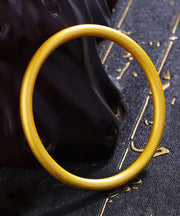 Women Ancient Gold Thick Frosted Bangle