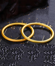 Women Ancient Gold Thick Frosted Bangle