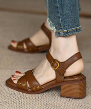 Women Apricot Cross Strap Splicing Sandals Shoes