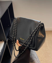 Women Black Patchwork Faux Leather Satchel Bag Handbag