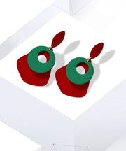 Women Colorblock Sterling Silver Alloy Acrylic Drop Earrings