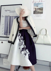 Women Colorblock Wrinkled Print Cotton Skirts Spring