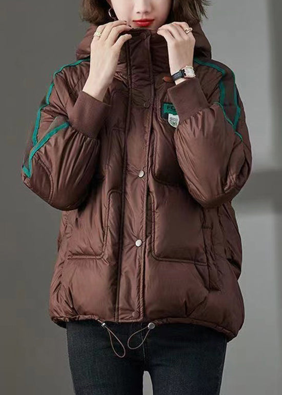 Women Green Zip Up Pockets Fine Cotton Filled Hooded Jackets Winter