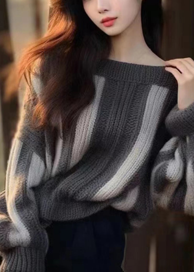 Women Grey Original Design Cozy Knit Sweater Spring