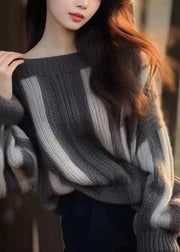 Women Grey Original Design Cozy Knit Sweater Spring