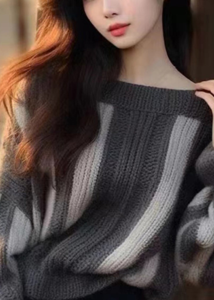 Women Grey Original Design Cozy Knit Sweater Spring