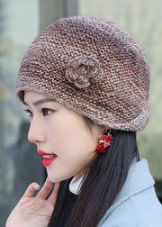 Women Handmade Peacock Blue Woolen Knit Bonnie Hat