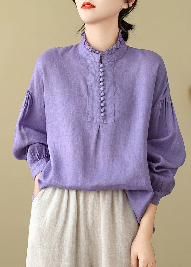 Women Lavender Oversized Cotton Top Spring