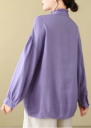 Women Lavender Oversized Cotton Top Spring