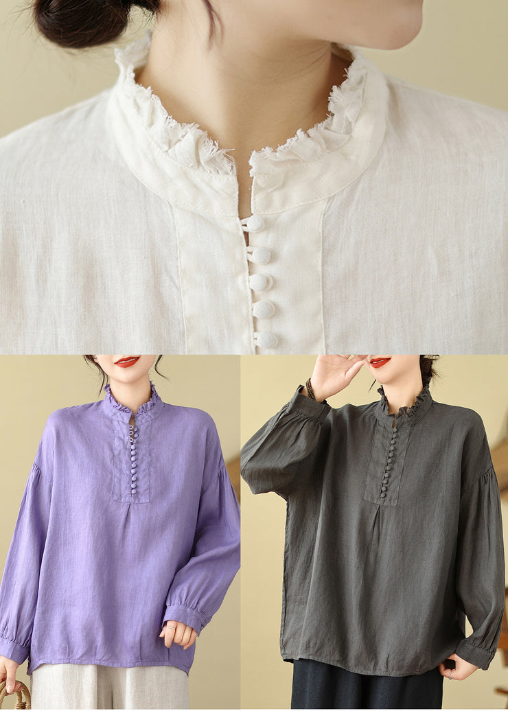 Women Lavender Oversized Cotton Top Spring