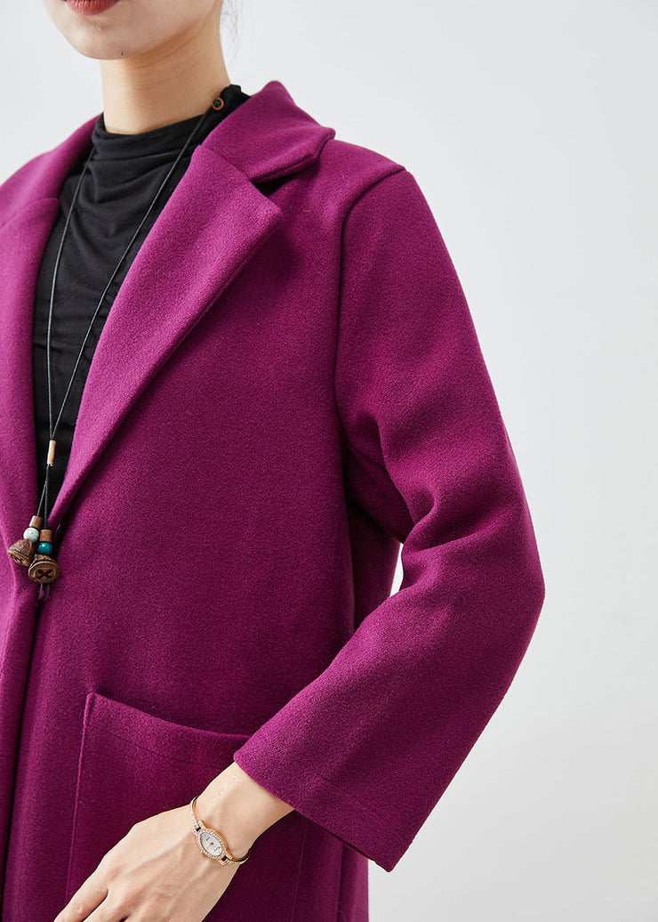 Women Lavender Oversized Woolen Coats Fall