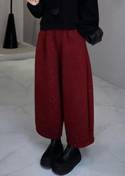 Women Mulberry Sequins Woolen Pants Spring