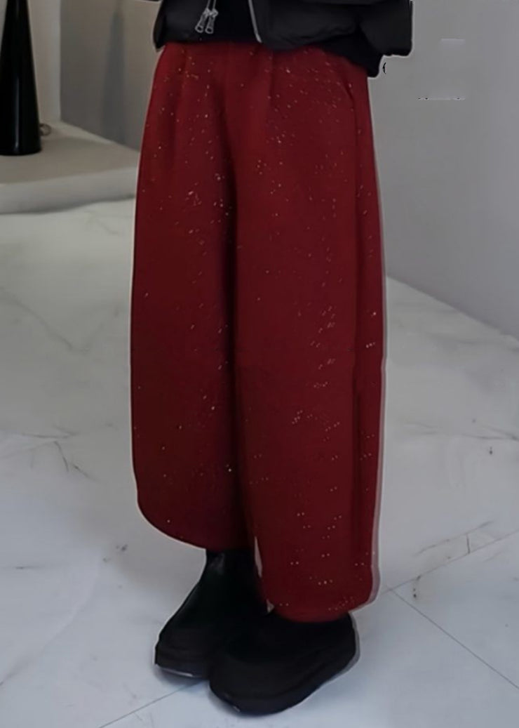 Women Mulberry Sequins Woolen Pants Spring