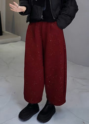 Women Mulberry Sequins Woolen Pants Spring