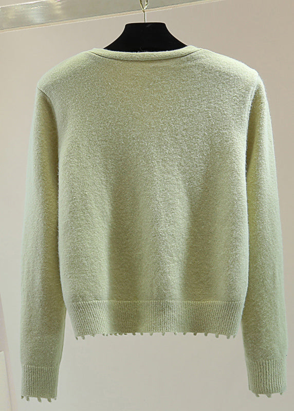 Women Mulberry V Neck Asymmetrical Sequins Cotton Knit Sweaters Winter