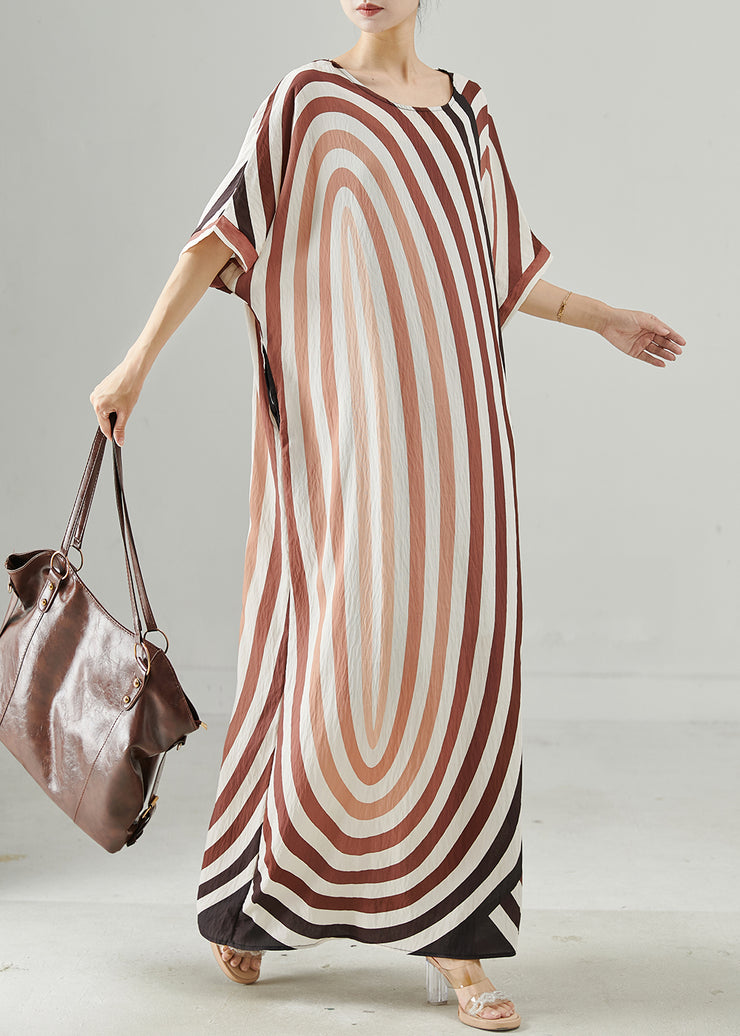 Women Oversized Striped Cotton Beach Dress Summer