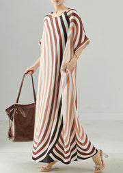 Women Oversized Striped Cotton Beach Dress Summer