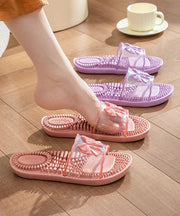 Women Pink Comfy Slippers Shoes Peep Toe