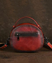 Women Red Solid Durable Calf Leather Versatile Messenger Bag