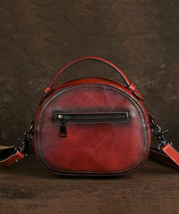 Women Red Solid Durable Calf Leather Versatile Messenger Bag