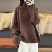 Women Red Turtleneck Cozy Thick Cashmere Knit Sweaters Spring