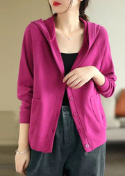 Women Rose Hooded Cotton Coats Spring