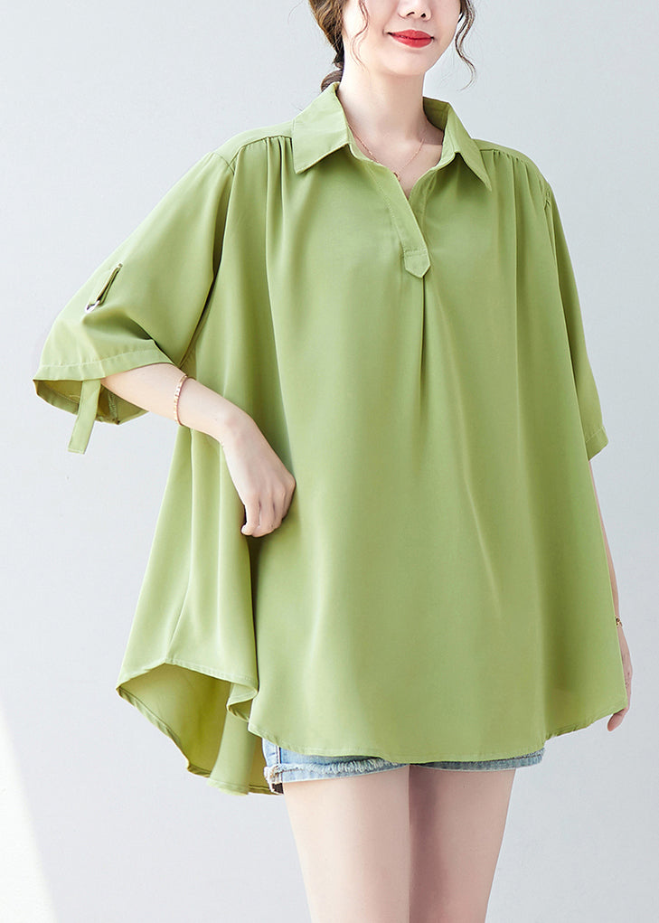 Women Sky Blue Oversized Low High Design Chiffon Shirt Summer