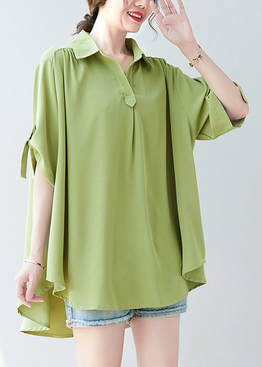 Women Sky Blue Oversized Low High Design Chiffon Shirt Summer