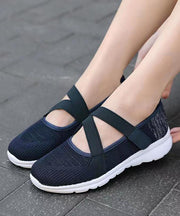 Women Splicing Flat Shoes Red Comfy Breathable Mesh