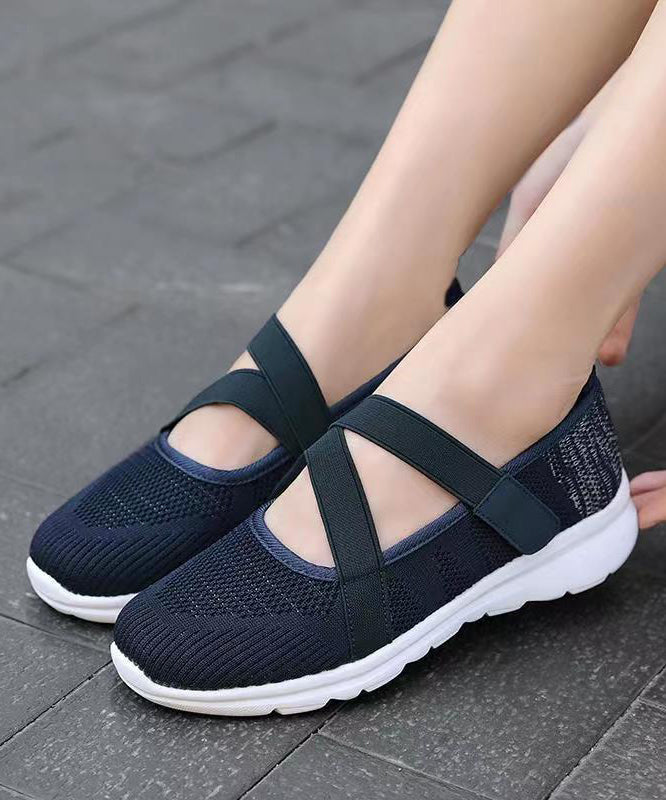 Women Splicing Flat Shoes Red Comfy Breathable Mesh soolinen shoes-20251