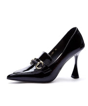 Women Splicing Stiletto High Heels Rose Faux Leather Pointed Toe