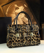 Women Stylish Leopard Embossed Calf Leather Tote Handbag