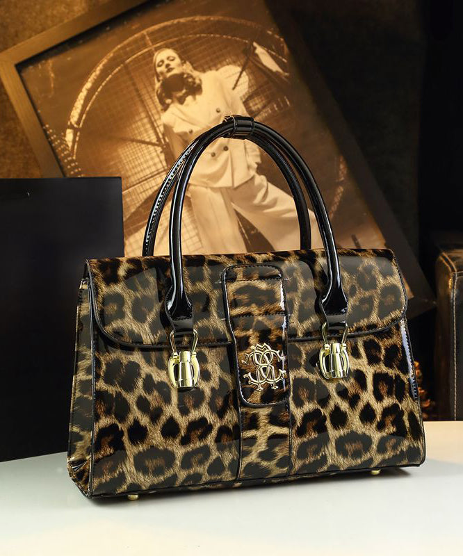 Women Stylish Leopard Embossed Calf Leather Tote Handbag