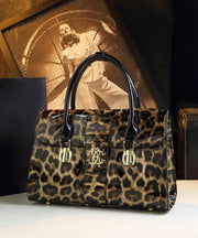 Women Stylish Leopard Embossed Calf Leather Tote Handbag