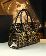 Women Stylish Leopard Embossed Calf Leather Tote Handbag